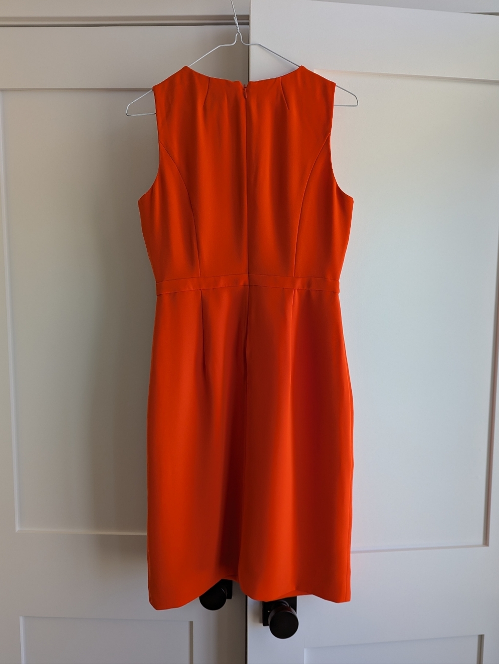 J. Crew Bright Orange Scallop-Trim Midi Dress - Picture 2 of 6